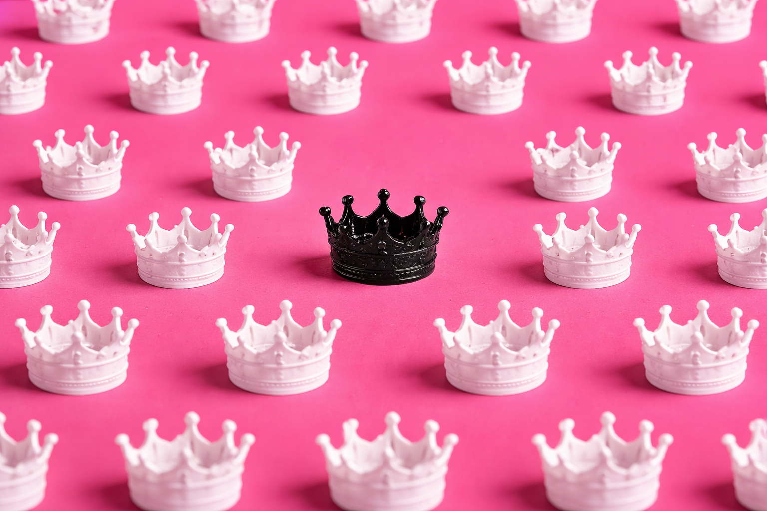 Be the Queen who stands out Symbolic crown representing female empowerment and identity reinvention; showing standing out in a crowd